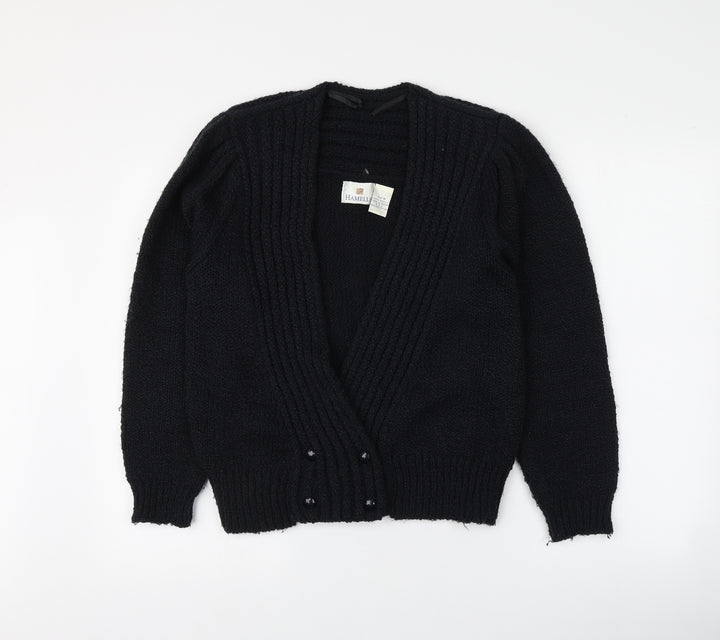 Hamells Womens Blue V-Neck  Acrylic Cardigan Jumper Size 10