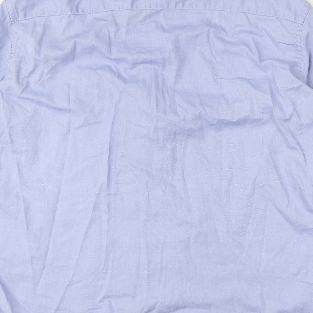 Paul Costelloe Mens Blue  Cotton  Button-Up Size 44 V-Neck
