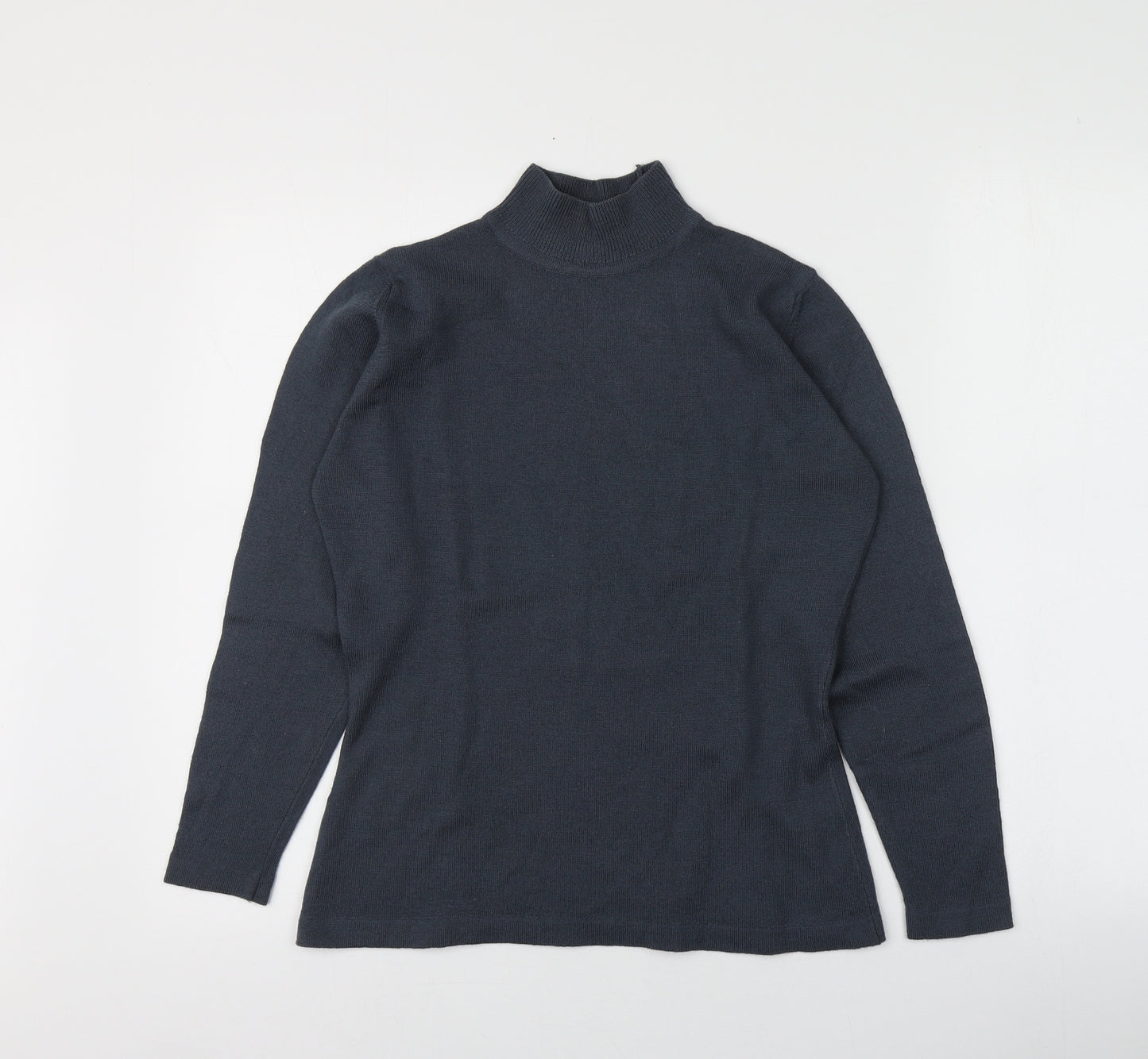 M&S Womens Grey Roll Neck  100% Merino Wool Pullover Jumper Size 10