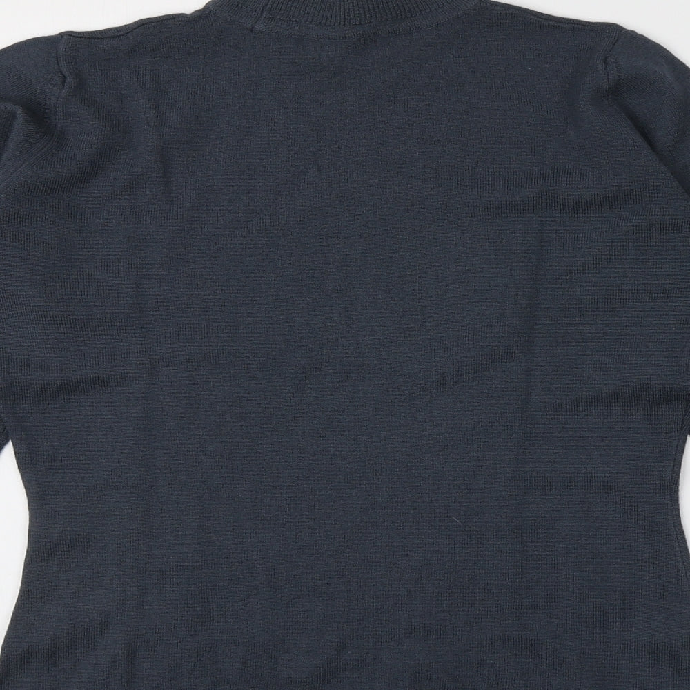 M&S Womens Grey Roll Neck  100% Merino Wool Pullover Jumper Size 10