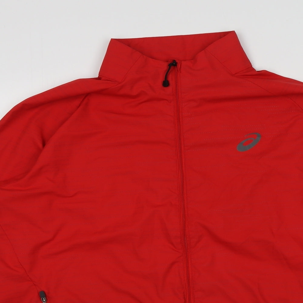 ASICS Mens Red   Windbreaker Jacket Size L