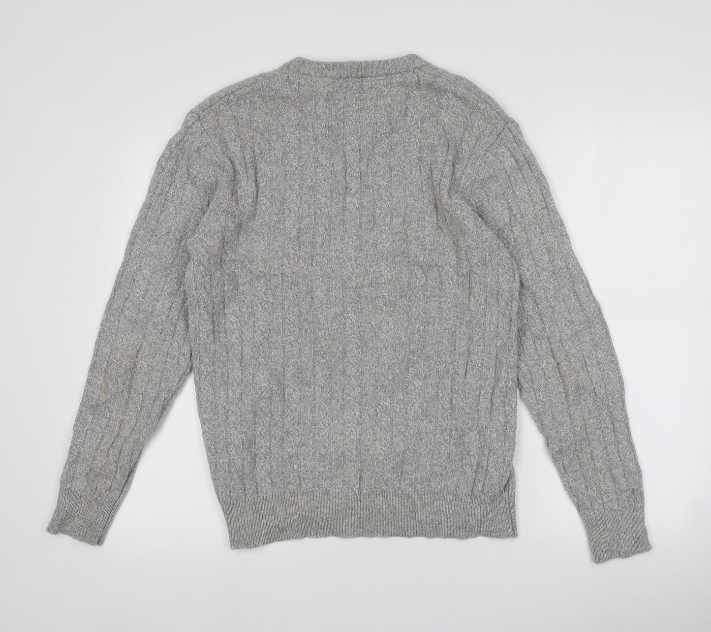 Jack Wills Mens Grey Round Neck  Wool Pullover Jumper Size M