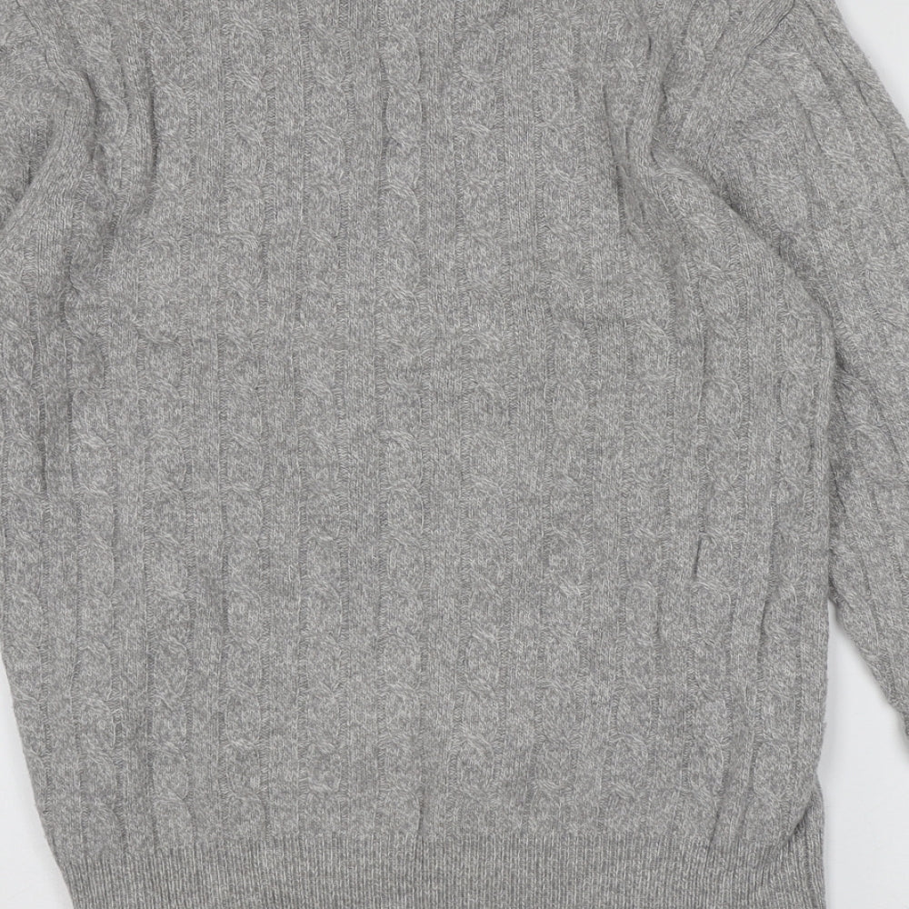 Jack Wills Mens Grey Round Neck  Wool Pullover Jumper Size M
