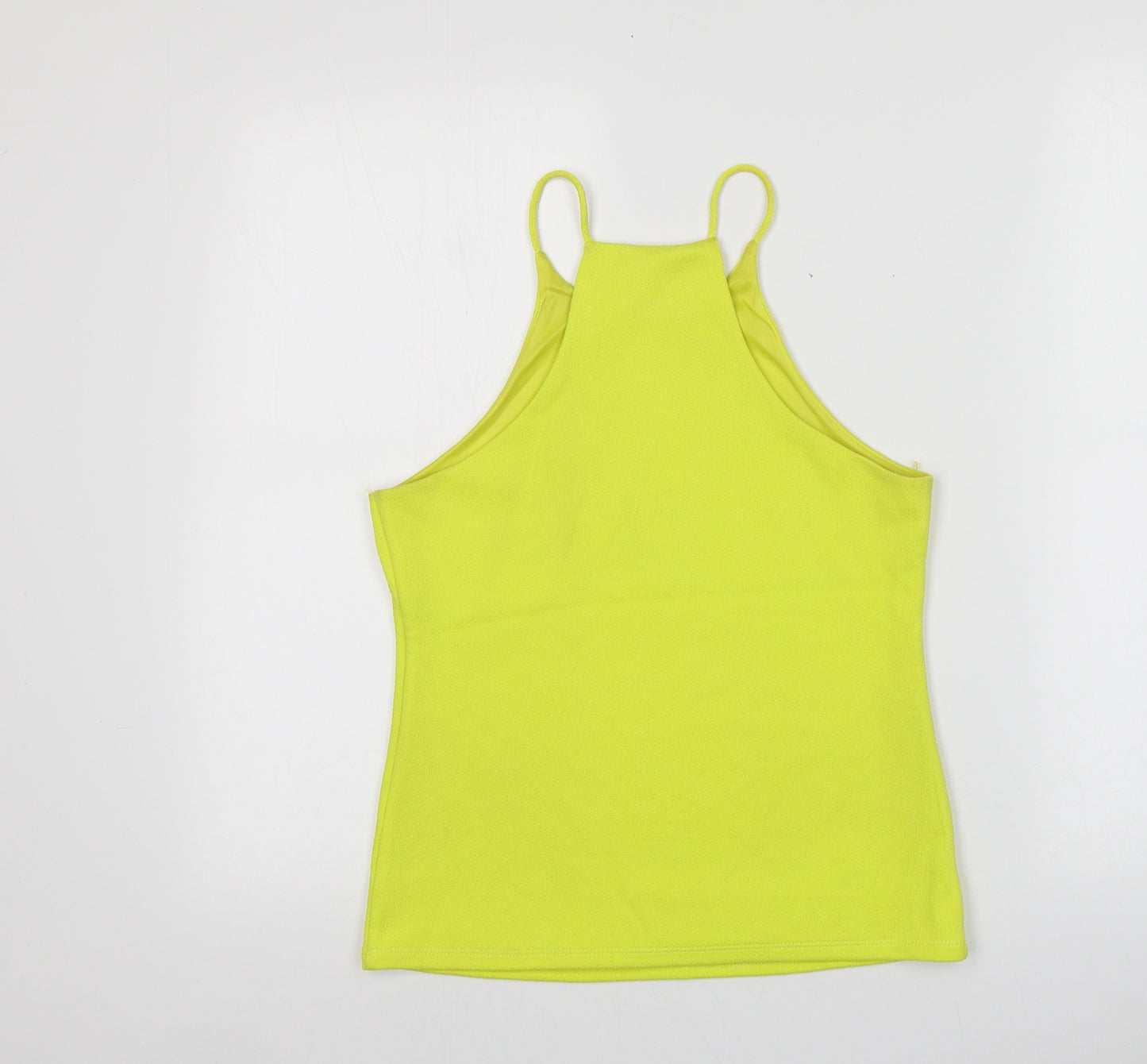 River Island Womens Yellow  Polyester Basic Button-Up Size 10 Halter