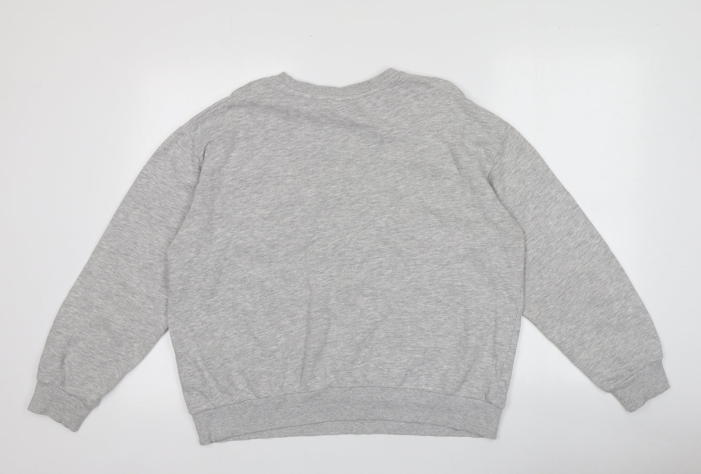 H&M Womens Grey  Cotton Pullover Hoodie Size 10