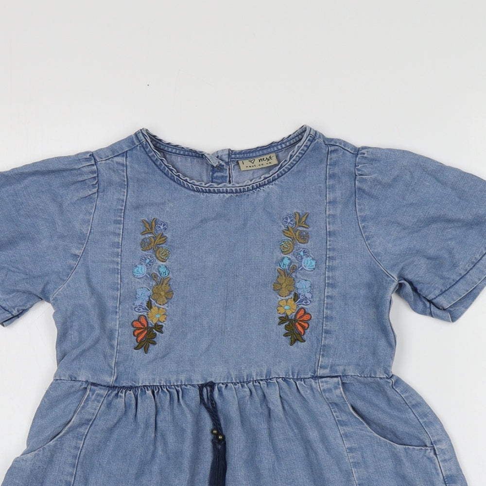 NEXT Girls Blue  100% Lyocell Mini  Size 6 Years  Round Neck