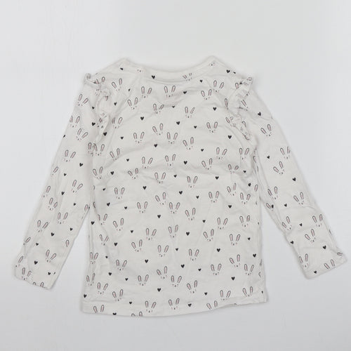 F&F Girls White  100% Cotton Basic T-Shirt  Round Neck