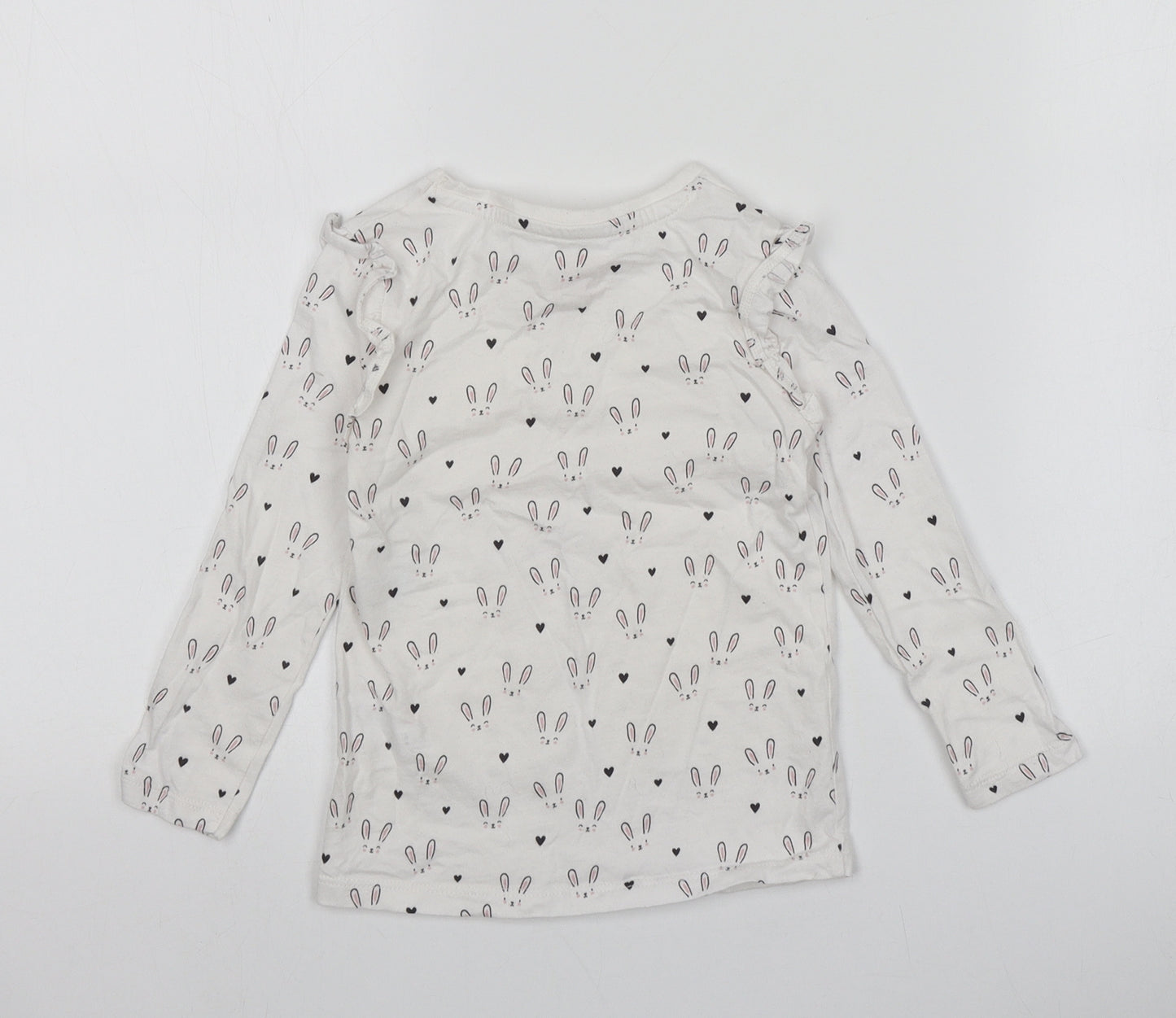 F&F Girls White  100% Cotton Basic T-Shirt  Round Neck