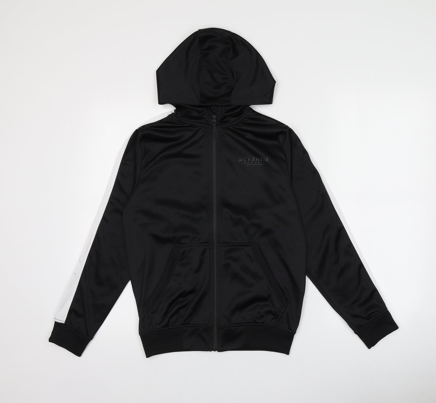 McKenzie Boys Black  100% Polyester Full Zip Hoodie Size 12-13 Years