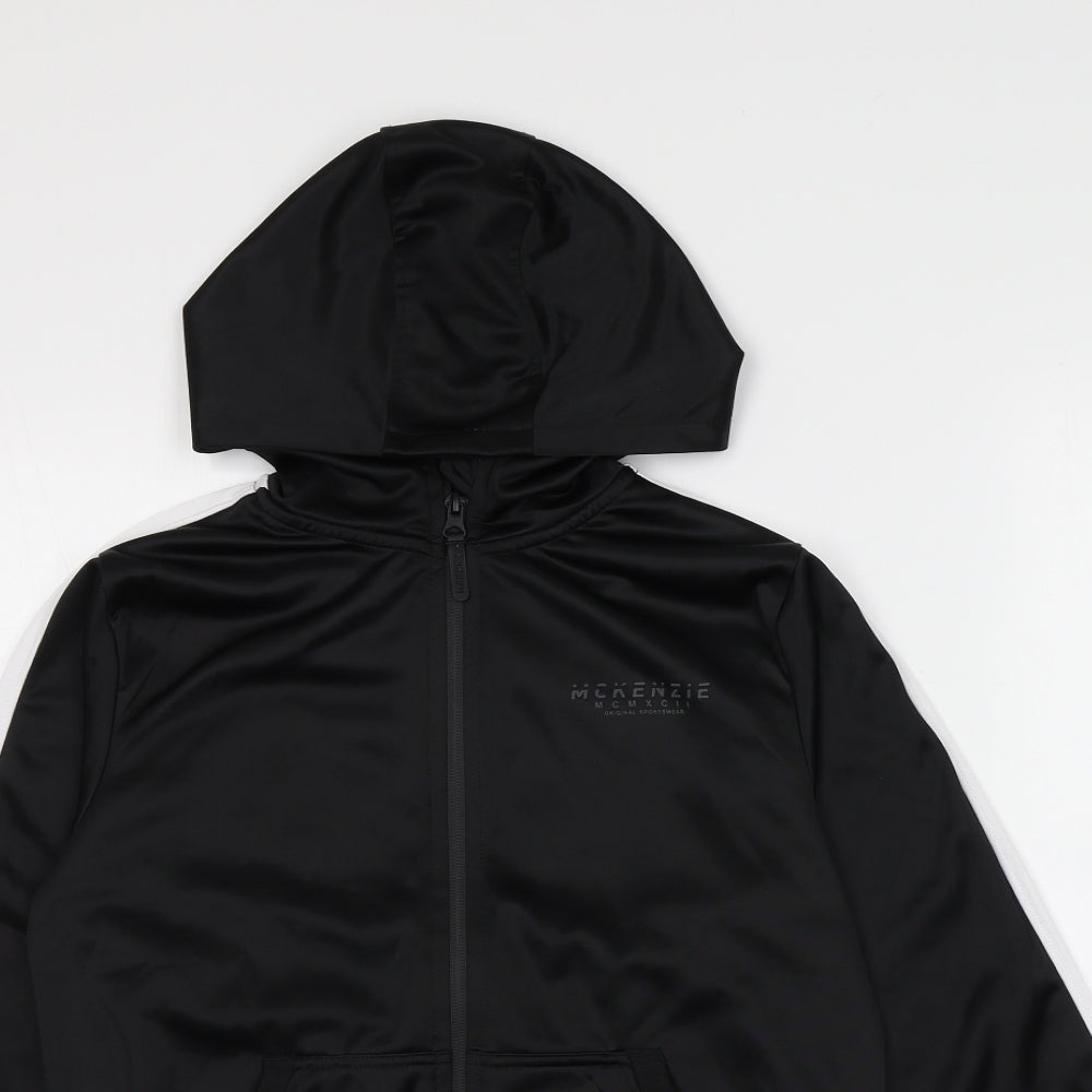 McKenzie Boys Black  100% Polyester Full Zip Hoodie Size 12-13 Years
