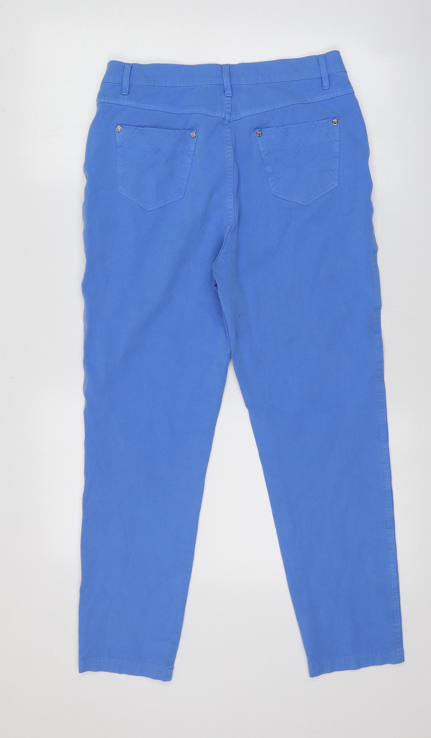 Marble   Womens Blue  Cotton Trousers  Size 12 L26 in Regular
