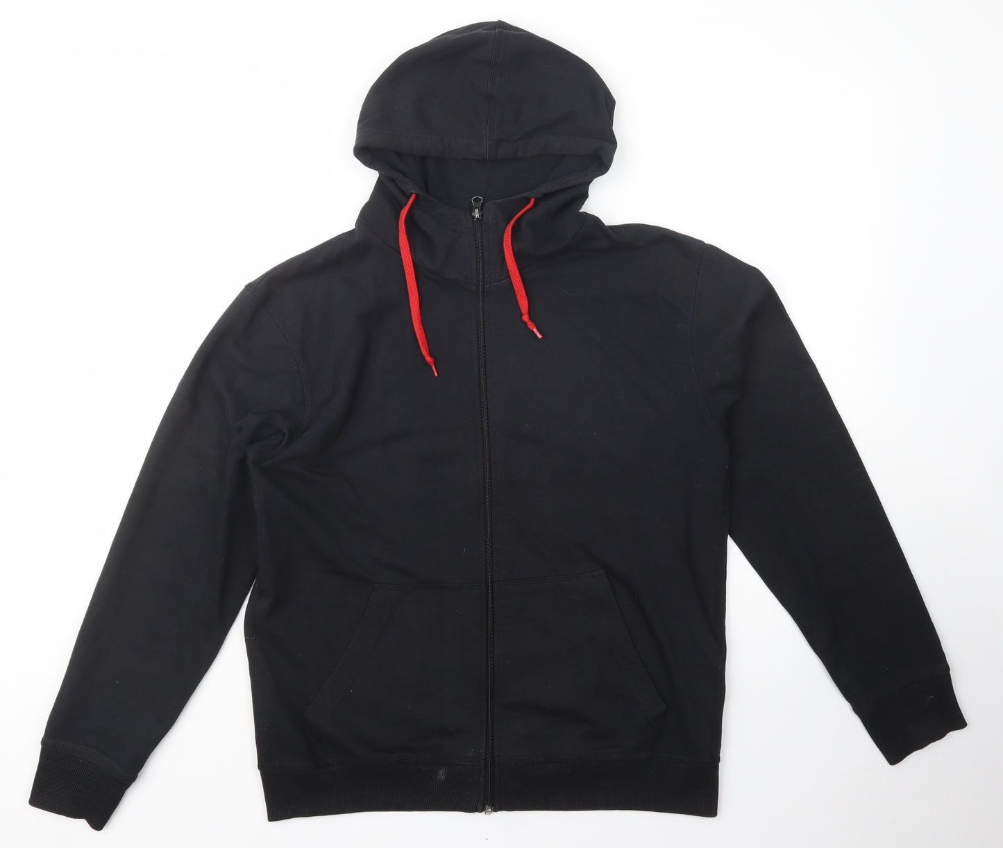 Authentic Sport Essentials Mens Black  Cotton Full Zip Hoodie Size S