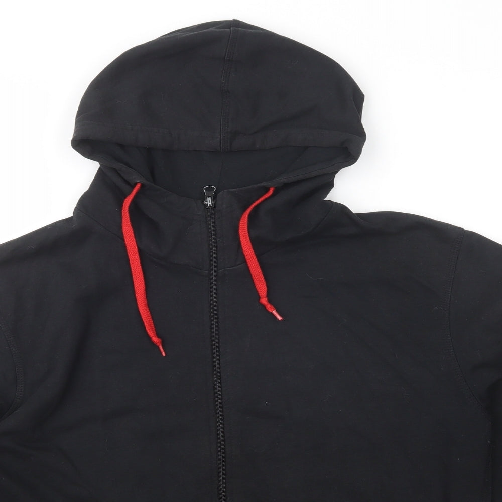 Authentic Sport Essentials Mens Black  Cotton Full Zip Hoodie Size S