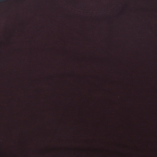 Bugatti Mens Purple High Neck  Cotton Pullover Jumper Size M   - Zip Logo Popper
