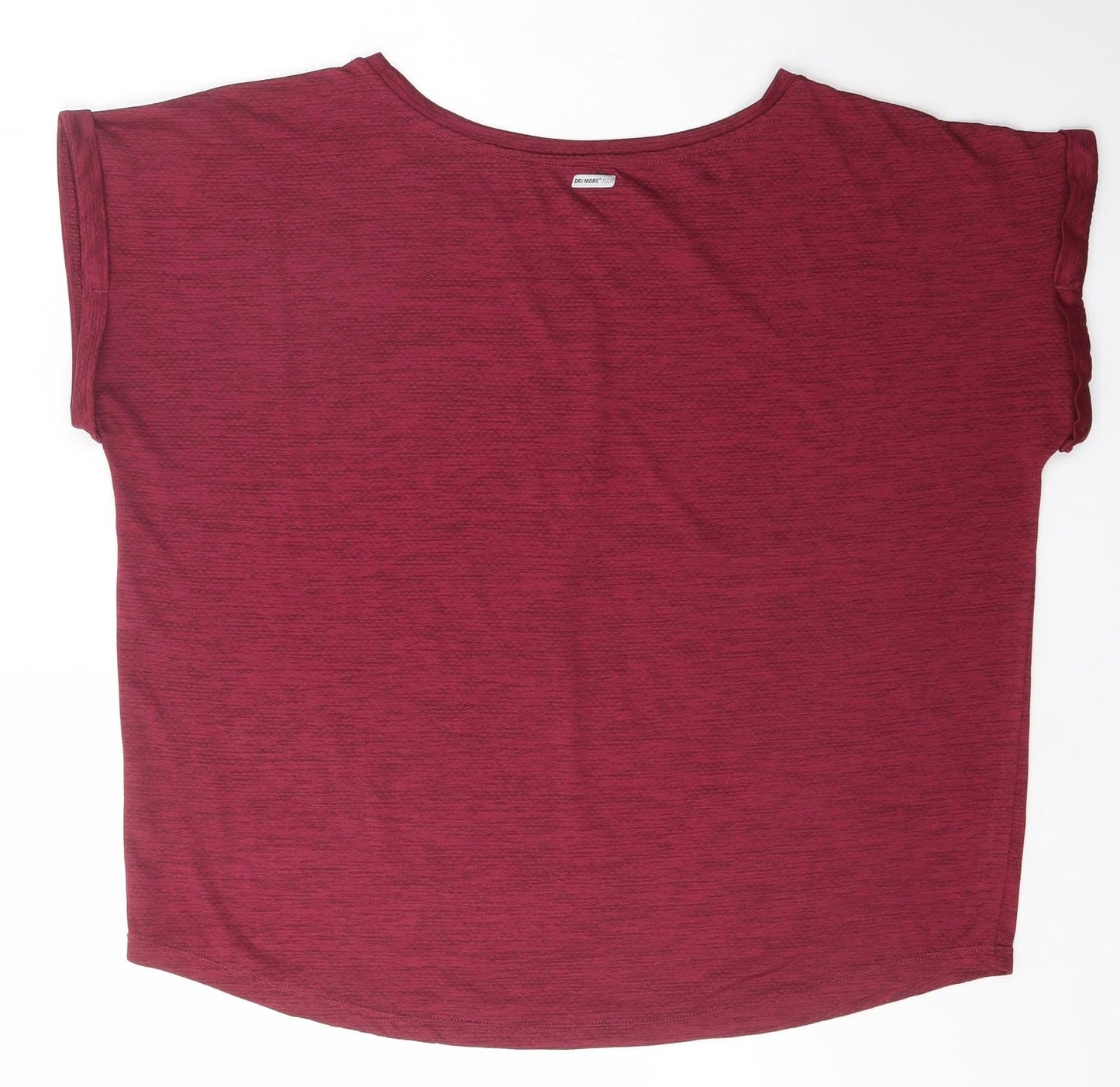 Athletic Work Womens Red  Polyester Basic T-Shirt Size L Crew Neck  - gym pilates Yoga