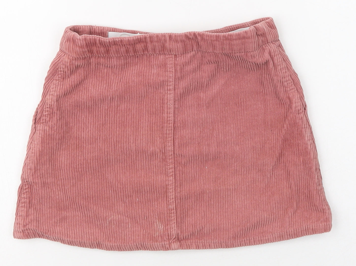 Denim & Co. Girls Pink  Cotton Mini Skirt Size 6 Years  Regular Snap - Pockets