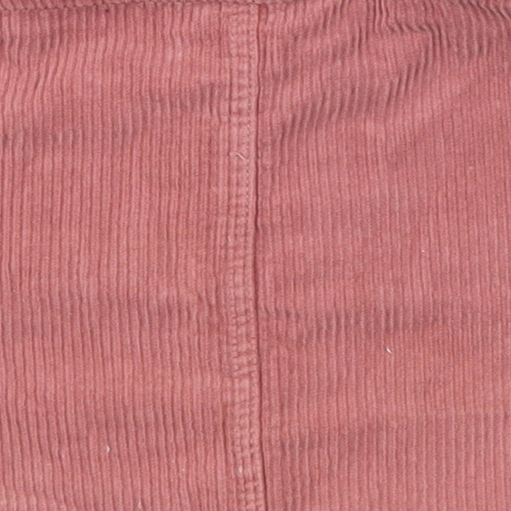 Denim & Co. Girls Pink  Cotton Mini Skirt Size 6 Years  Regular Snap - Pockets