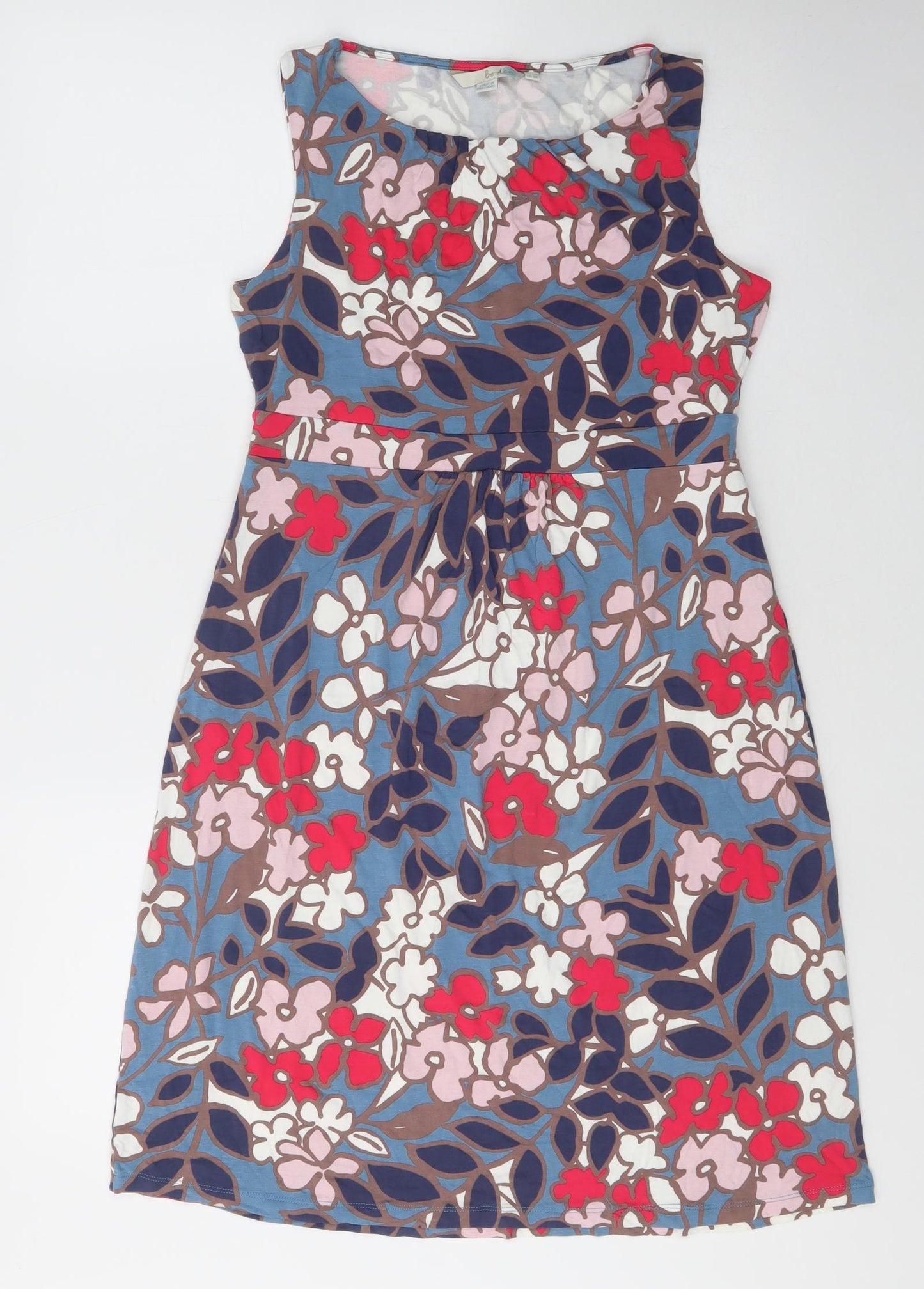 Boden Womens Multicoloured Floral Viscose Fit & Flare  Size 12  Boat Neck