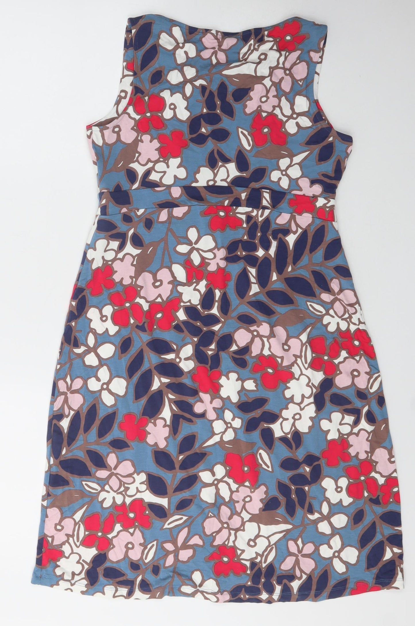 Boden Womens Multicoloured Floral Viscose Fit & Flare  Size 12  Boat Neck