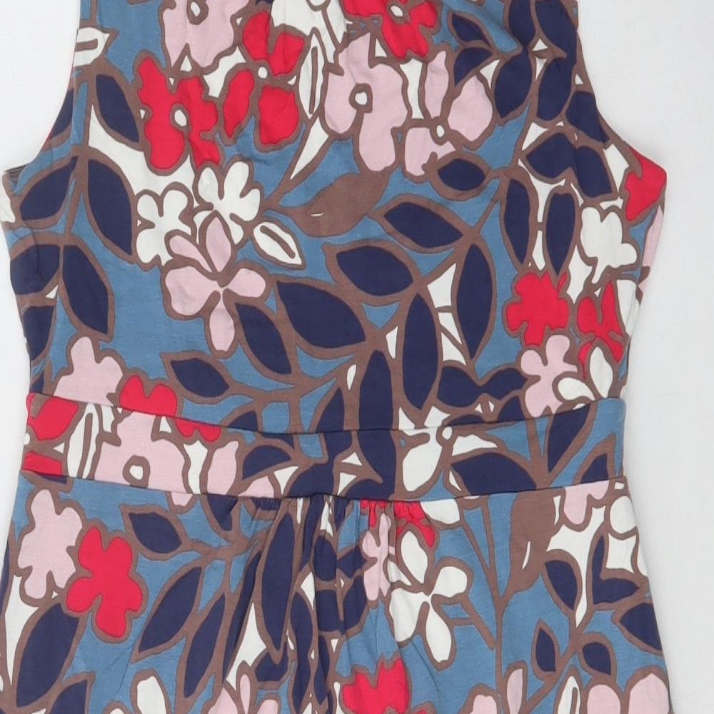 Boden Womens Multicoloured Floral Viscose Fit & Flare  Size 12  Boat Neck