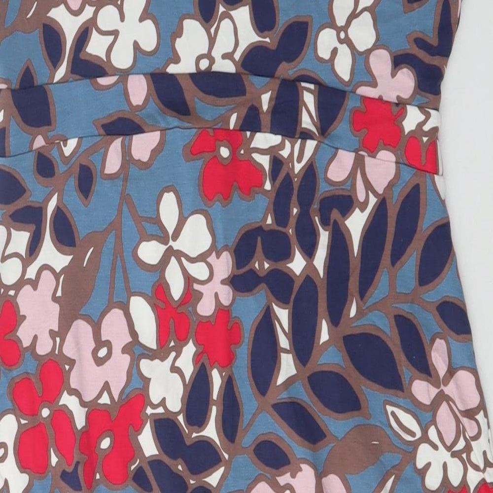 Boden Womens Multicoloured Floral Viscose Fit & Flare  Size 12  Boat Neck