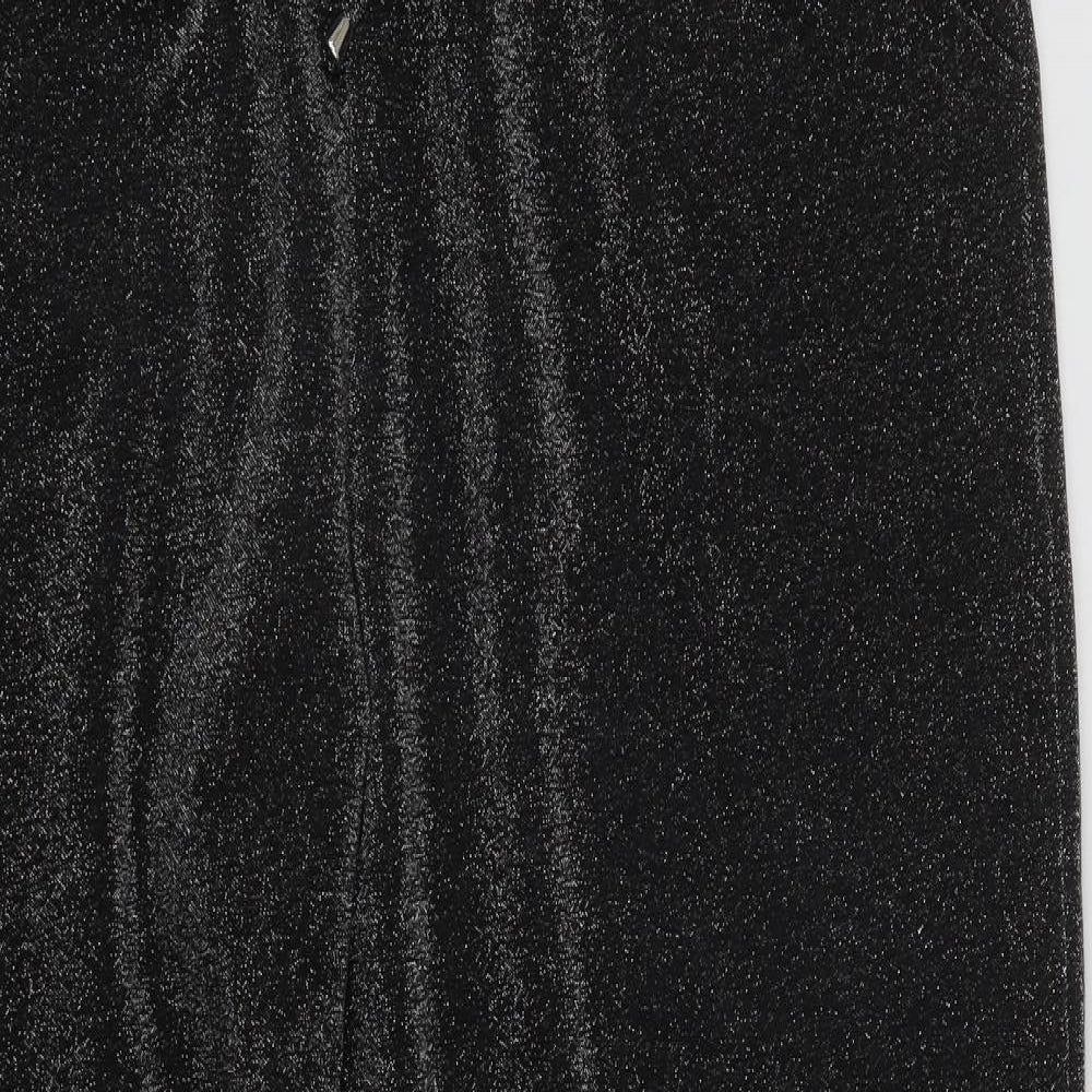 NEXT Womens Black  Nylon Jogger Trousers Size 20 L27 in Regular Drawstring