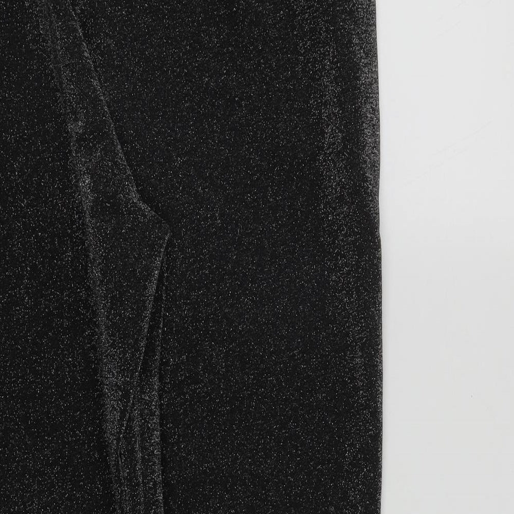 NEXT Womens Black  Nylon Jogger Trousers Size 20 L27 in Regular Drawstring