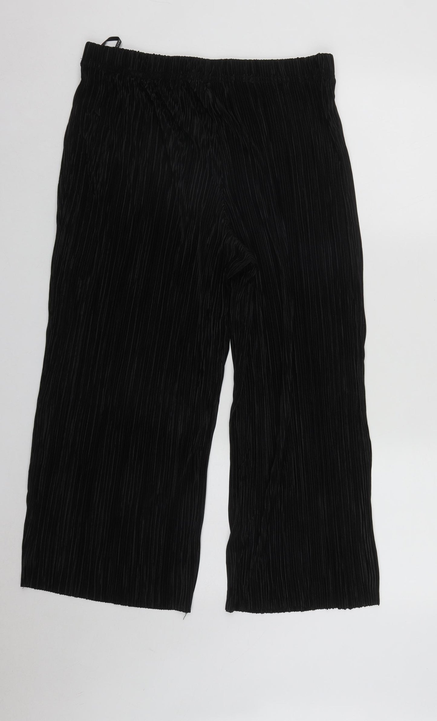 Primark Womens Black  Polyester Cropped Trousers Size 16 L22 in Regular