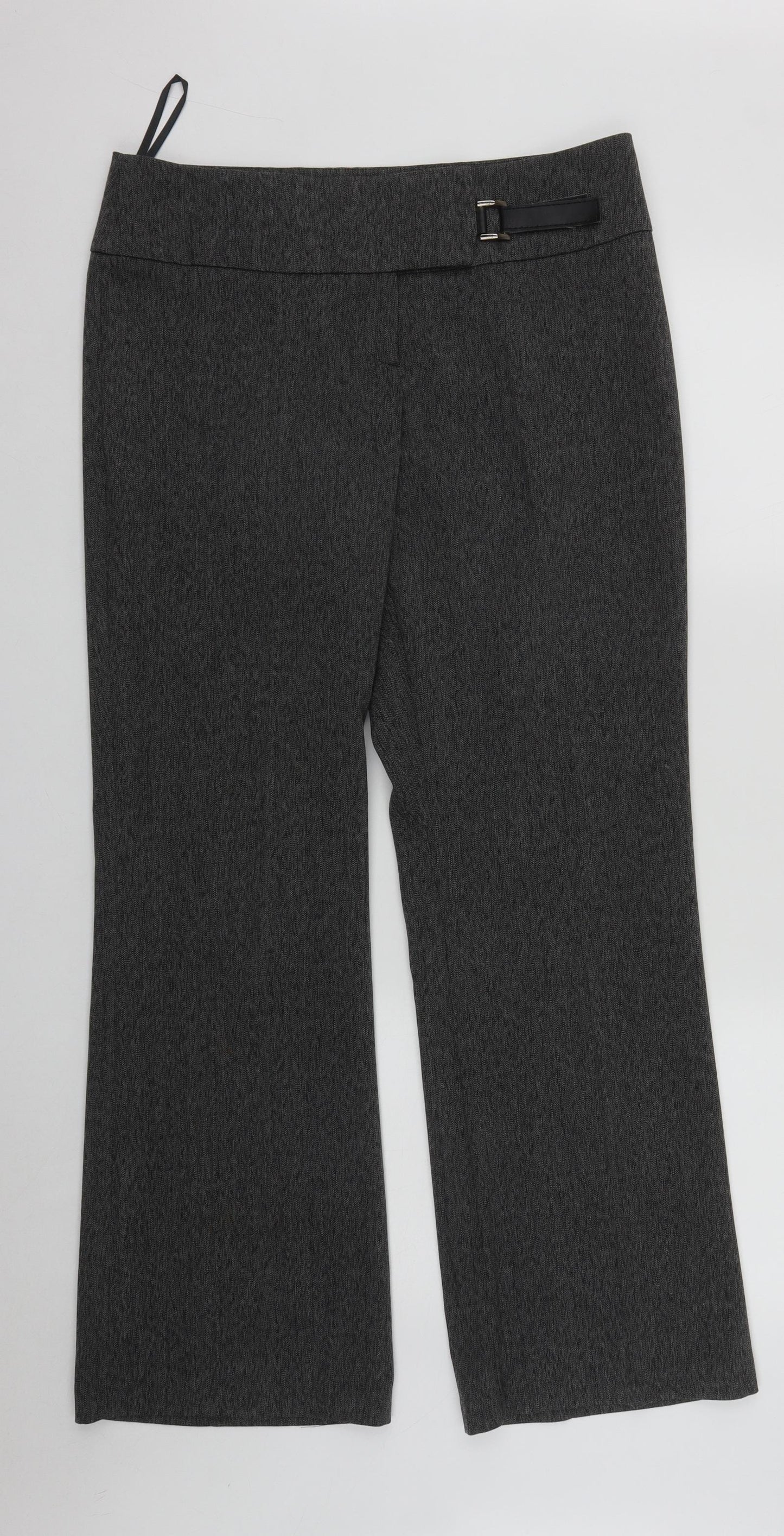 Papaya Womens Grey  Polyester Trousers  Size 12 L29 in Regular Zip