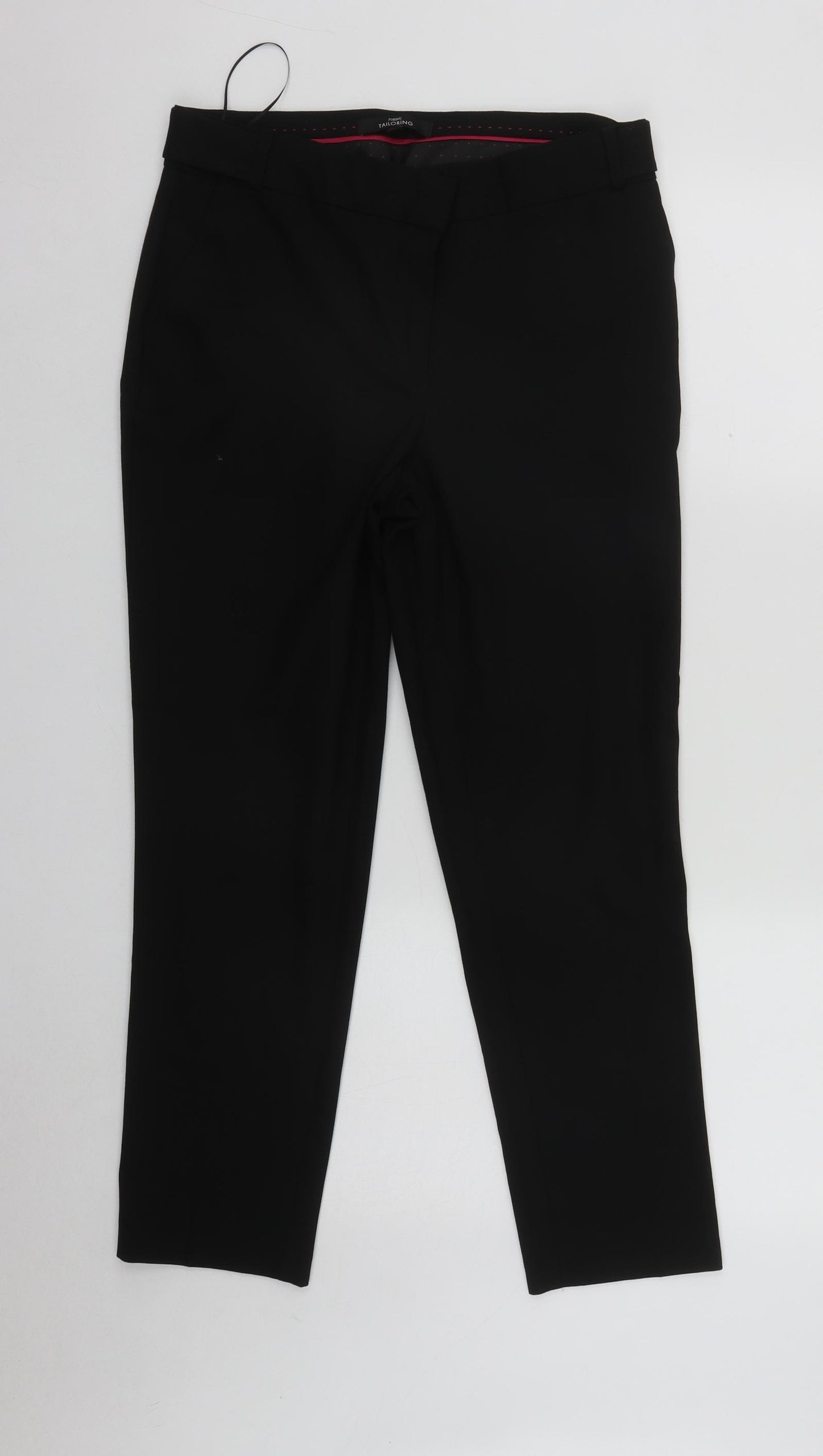 NEXT Womens Black  Polyester Trousers  Size 10 L27 in Regular Zip