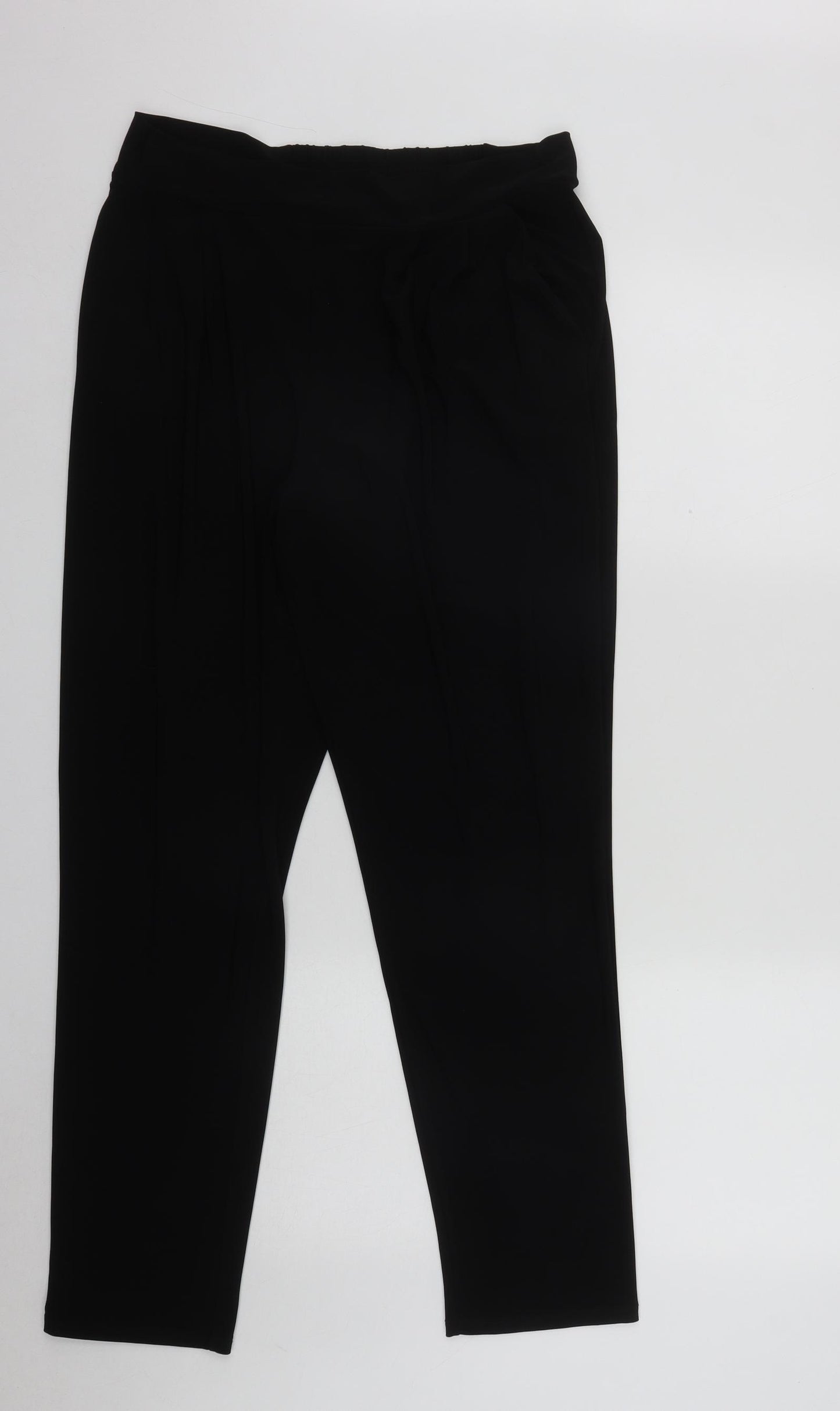 Wallis Womens Black  Polyester Trousers  Size 14 L29 in Regular