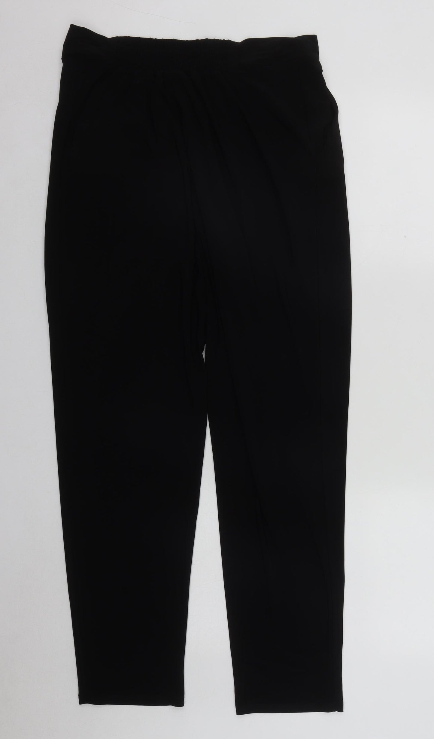 Wallis Womens Black  Polyester Trousers  Size 14 L29 in Regular
