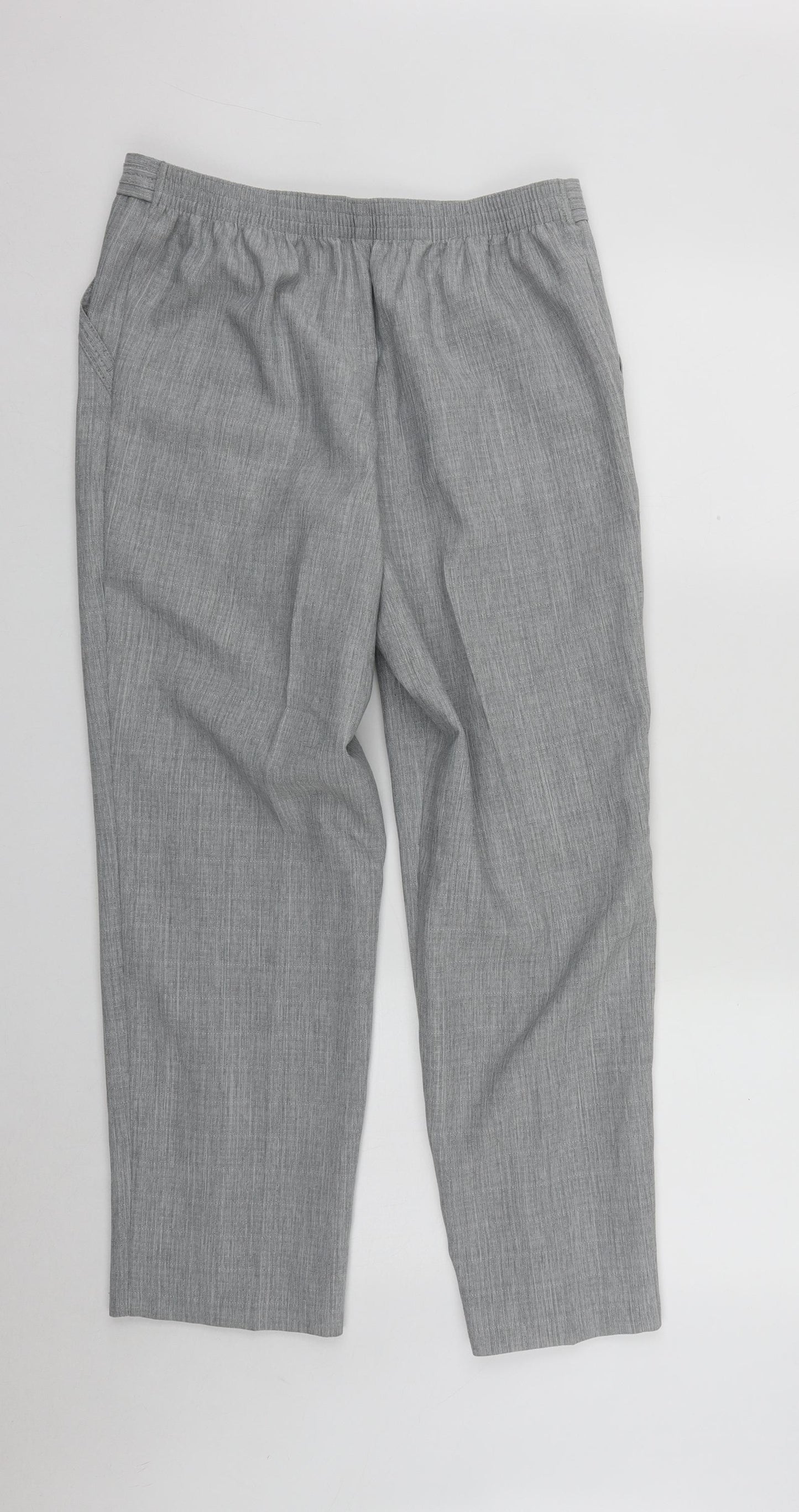 Marks and Spencer Womens Grey  Polyester Trousers  Size 12 L26 in Regular
