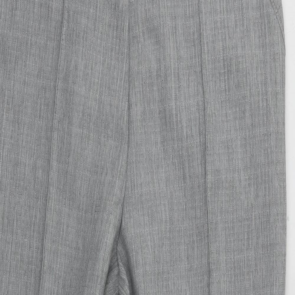Marks and Spencer Womens Grey  Polyester Trousers  Size 12 L26 in Regular