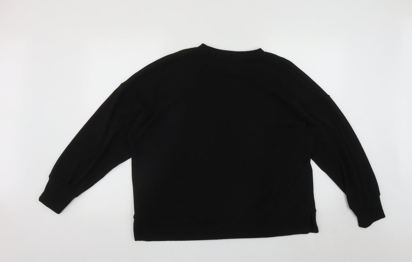 F&F Womens Black Round Neck  Polyester Pullover Jumper Size 16   - Star