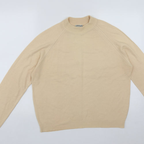 Debroyal Womens Yellow High Neck  Acrylic Pullover Jumper Size 12
