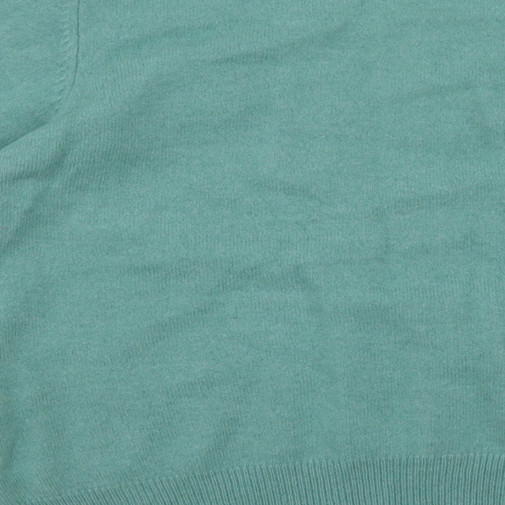 Marks and Spencer Womens Green Round Neck  Cashmere Pullover Jumper Size 14