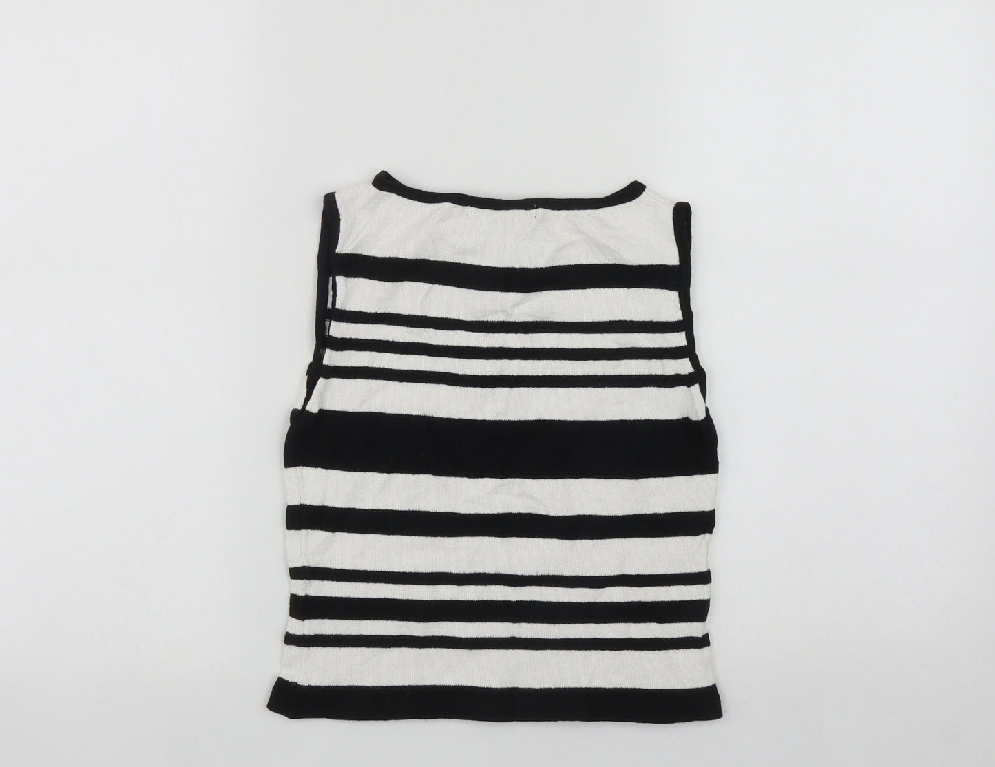 River Island Womens Multicoloured Striped Viscose Basic Tank Size 10 Scoop Neck