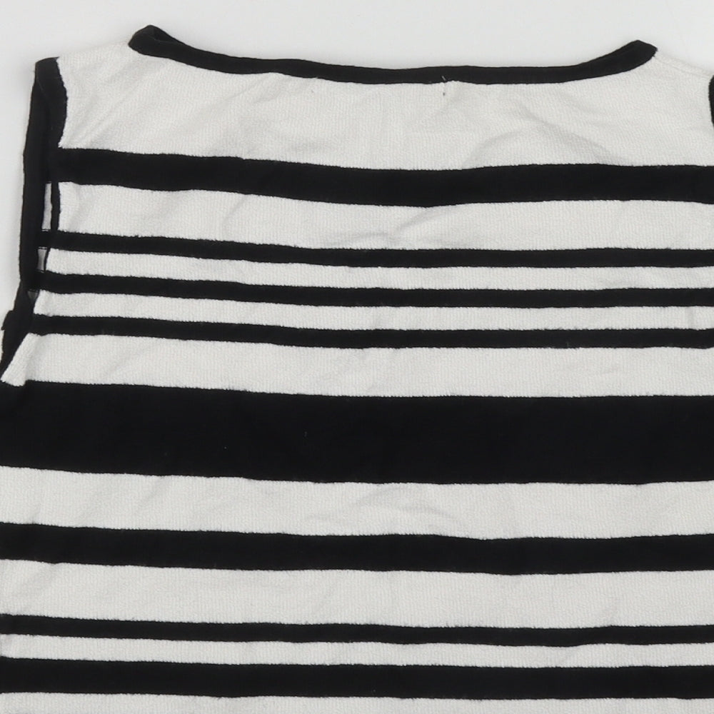 River Island Womens Multicoloured Striped Viscose Basic Tank Size 10 Scoop Neck