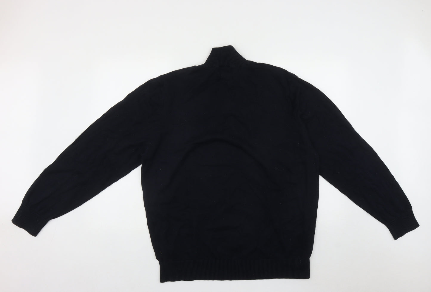 Marks and Spencer Mens Blue High Neck  Cotton Pullover Jumper Size XL