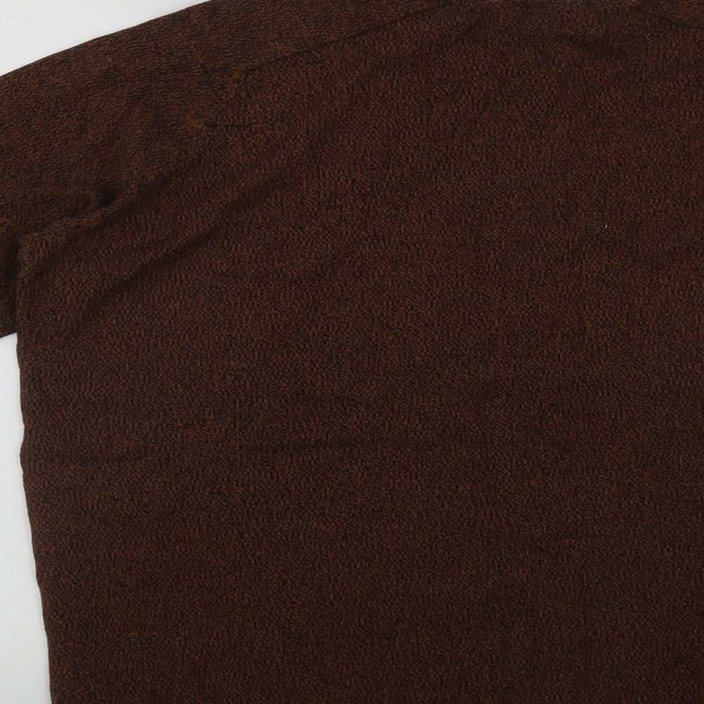 Georgte Mens Brown Round Neck  Cotton Pullover Jumper Size XL