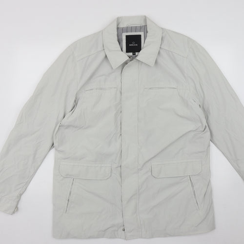 Melka Mens Grey   Trench Coat Coat Size L  Zip