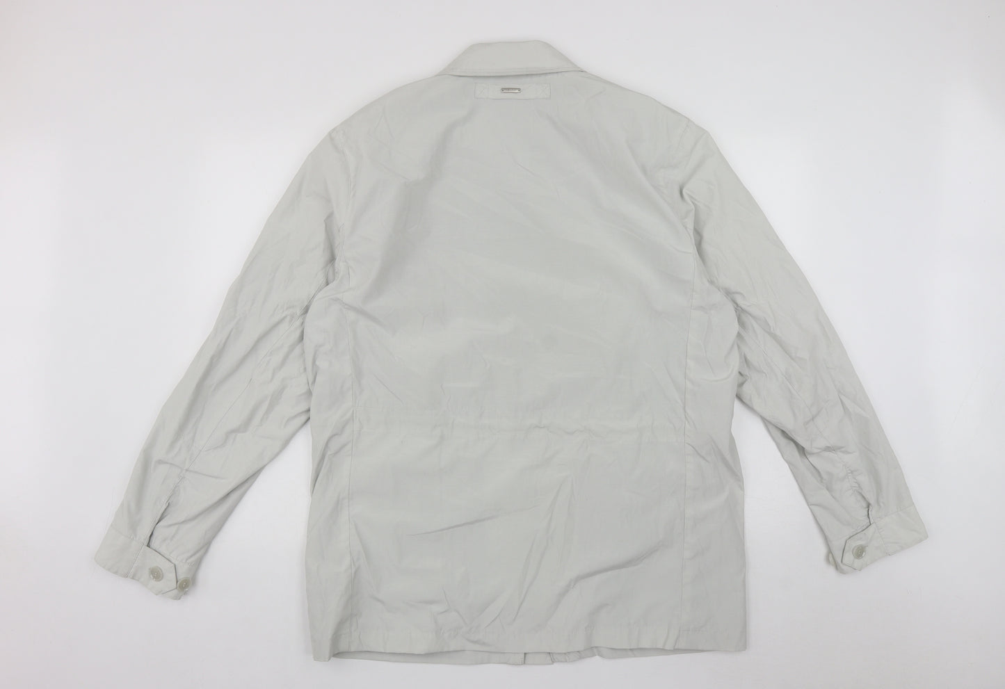 Melka Mens Grey   Trench Coat Coat Size L  Zip