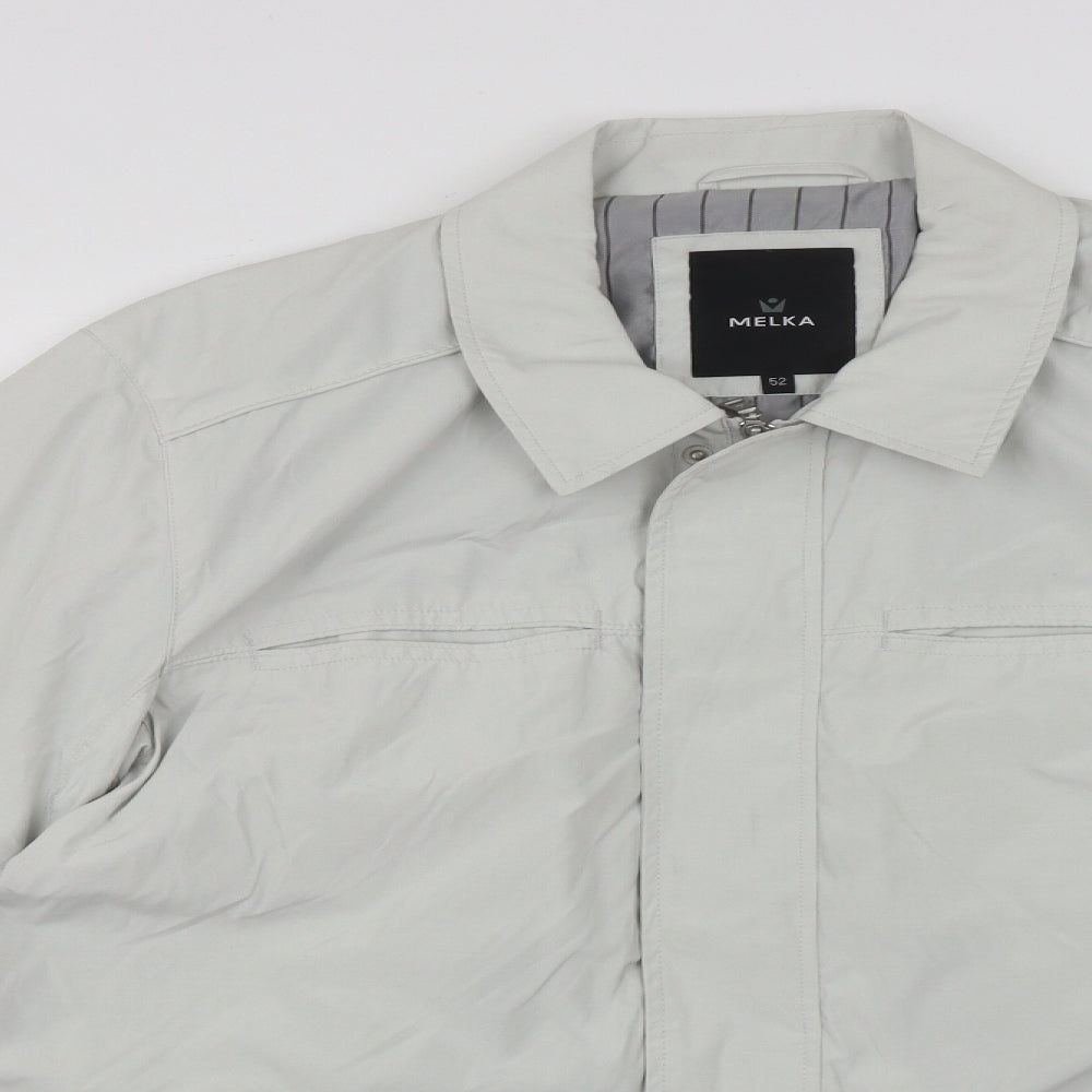 Melka Mens Grey   Trench Coat Coat Size L  Zip