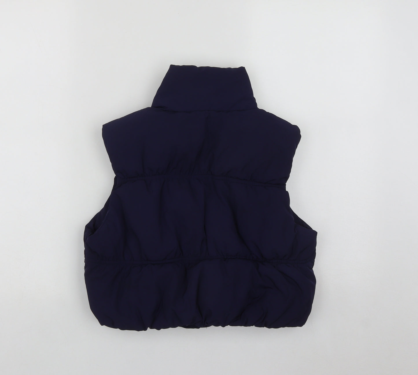 H&M Womens Blue   Gilet Waistcoat Size 2XS  Snap