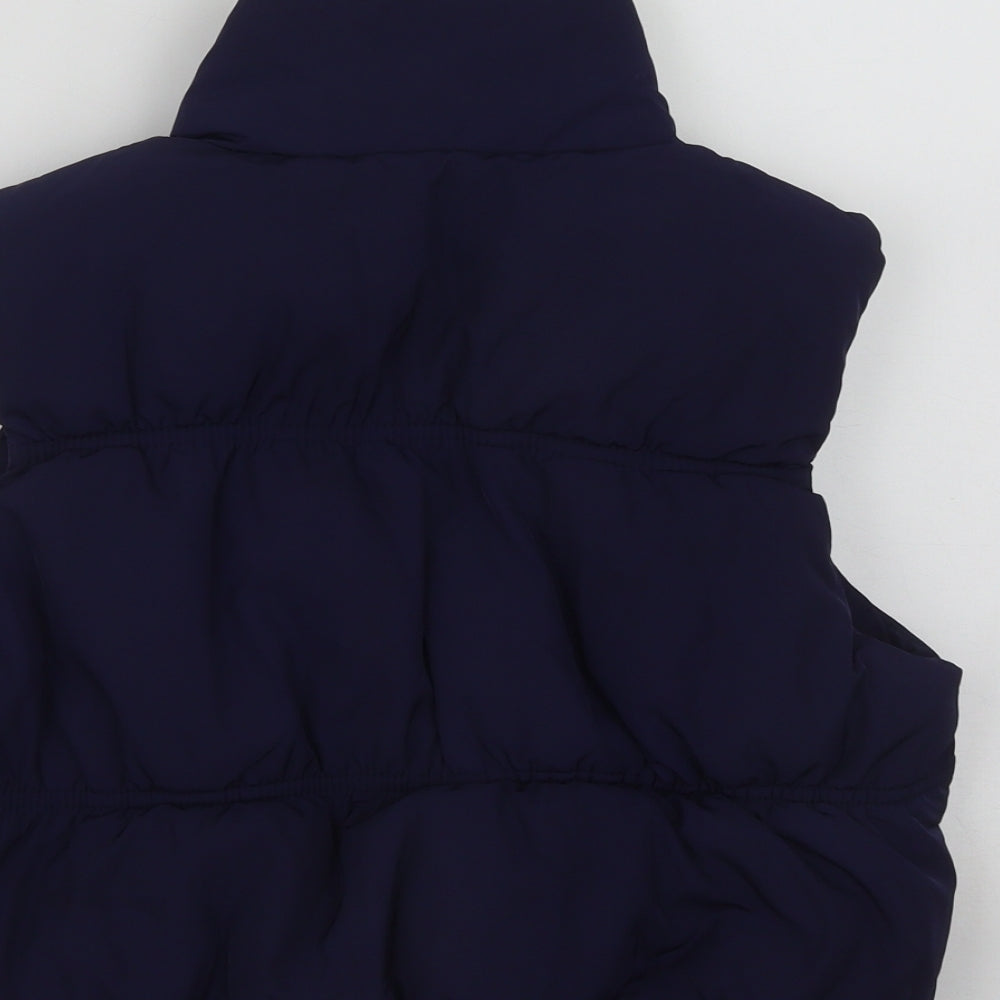 H&M Womens Blue   Gilet Waistcoat Size 2XS  Snap