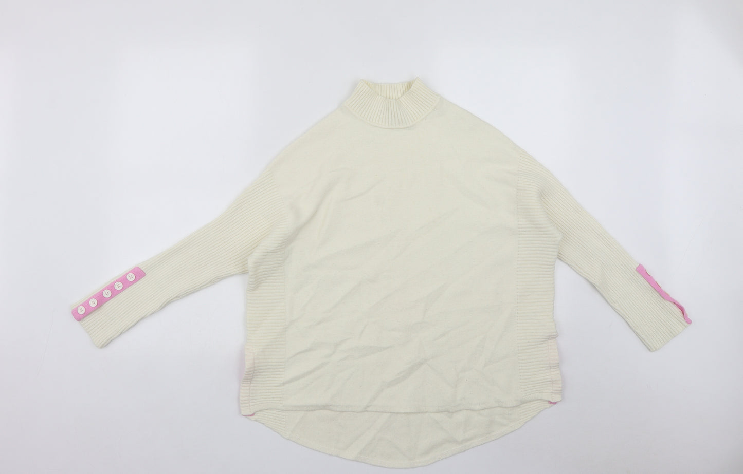Khost Womens White High Neck  Viscose Pullover Jumper Size 10