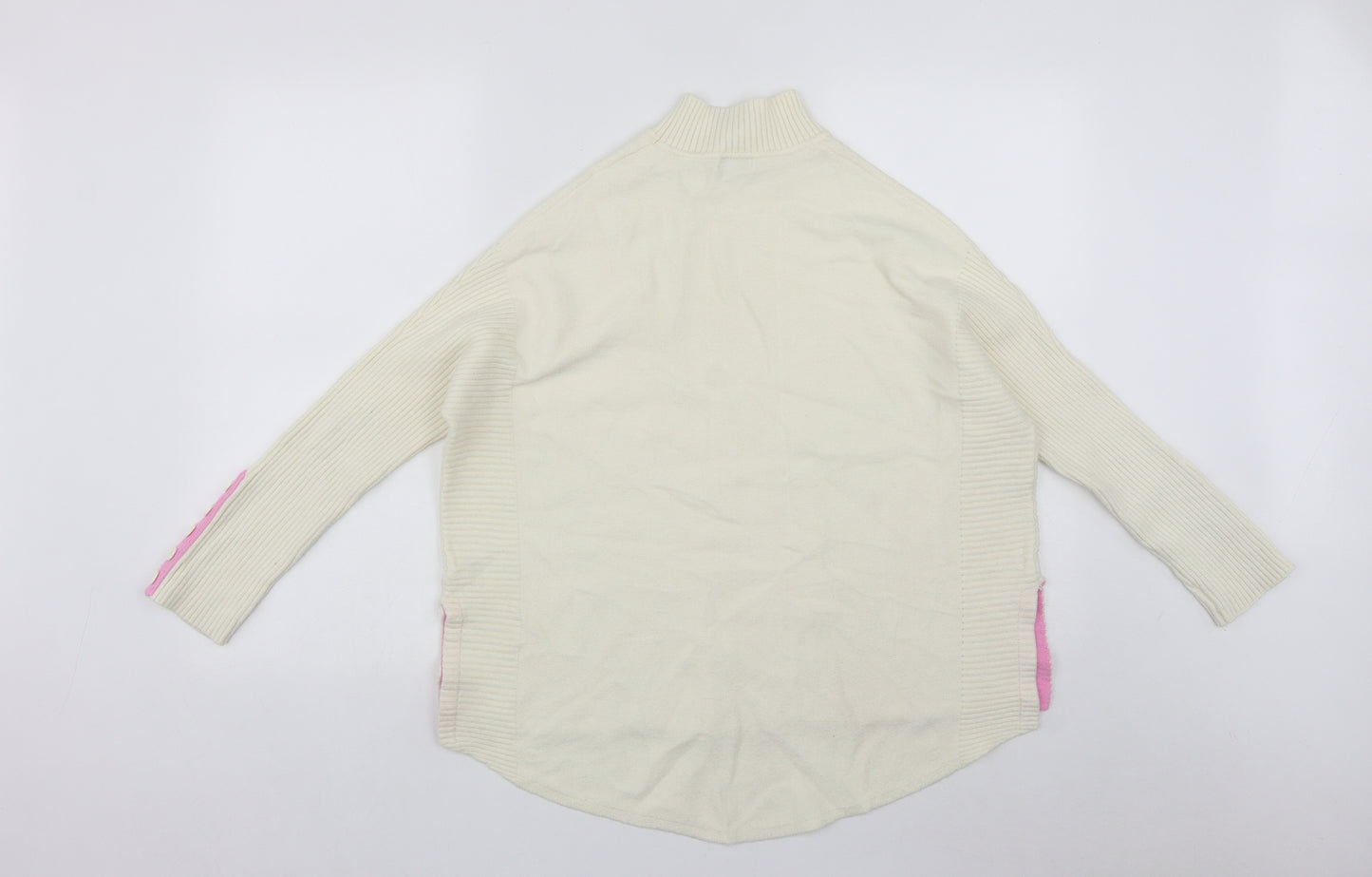 Khost Womens White High Neck  Viscose Pullover Jumper Size 10