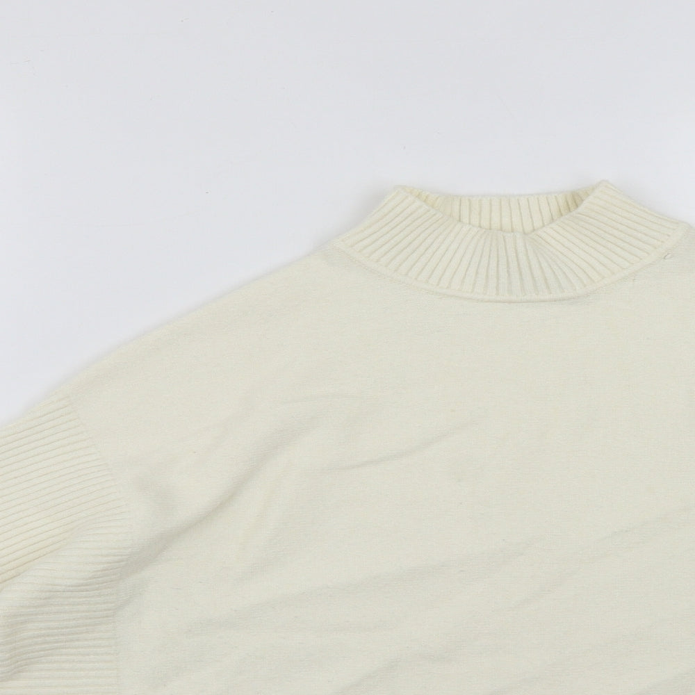 Khost Womens White High Neck  Viscose Pullover Jumper Size 10