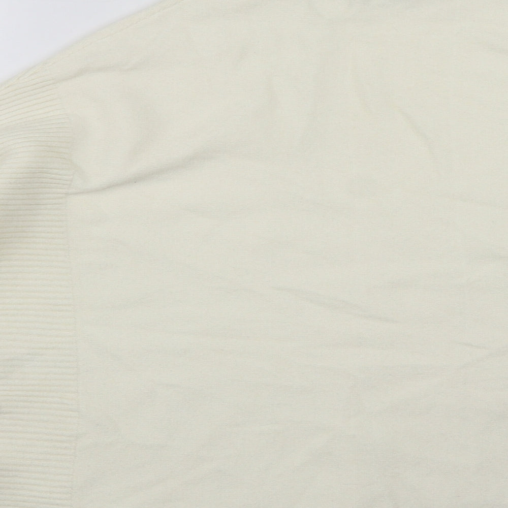 Khost Womens White High Neck  Viscose Pullover Jumper Size 10